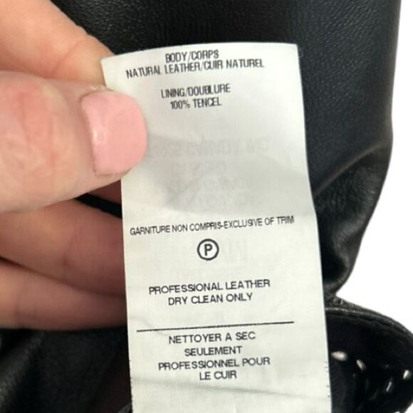 LaPina by David Helwani Valerie Leather Laser Cut Short Sleeve Top, Size Medium - Picture 8 of 11